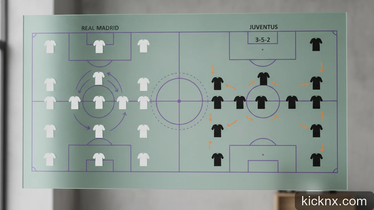 Minh họa cho Đội hình Real Madrid vs Juventus: Minh họa các phương án chiến thuật và điểm mạnh yếu