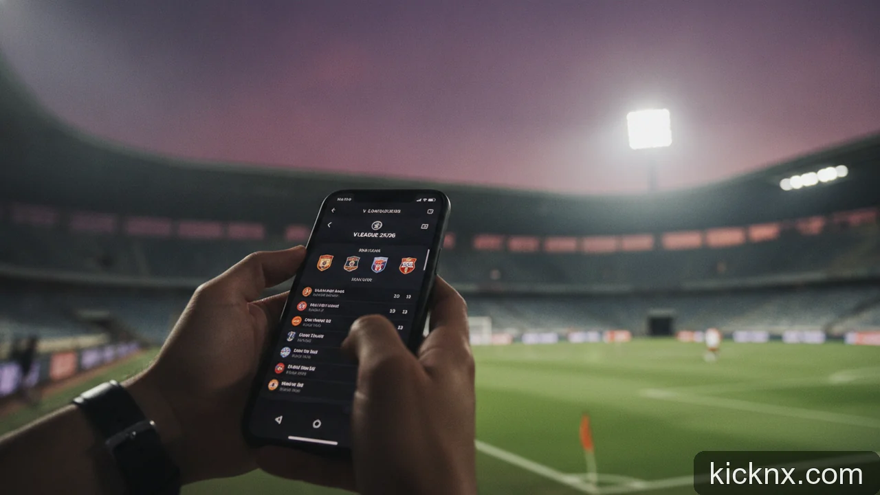 Minh họa cho Lịch thi đấu V-League 25/26: Những lỗi dễ nhầm khi xem trên điện thoại