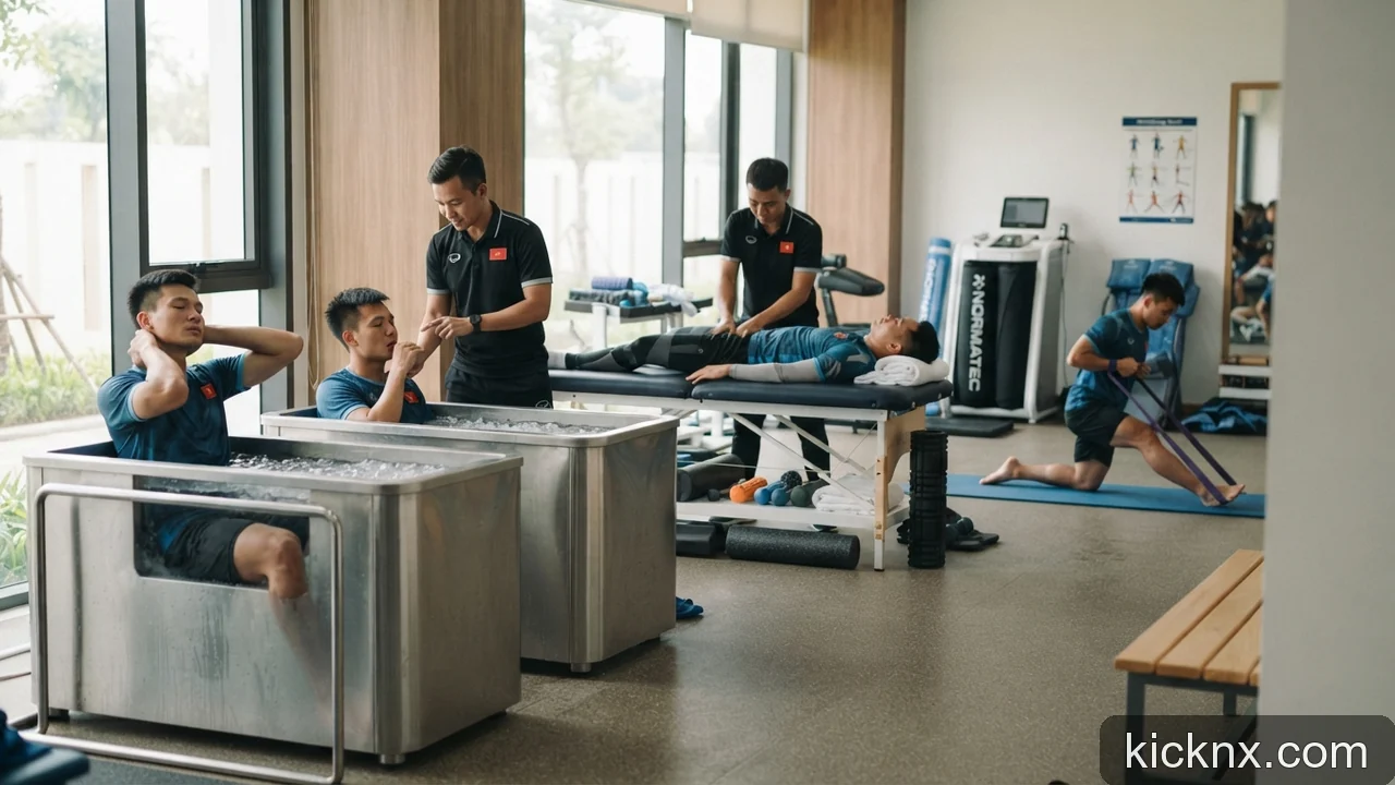 Minh họa cho Một buổi hồi phục sau trận có thể gồm những hoạt động nào?